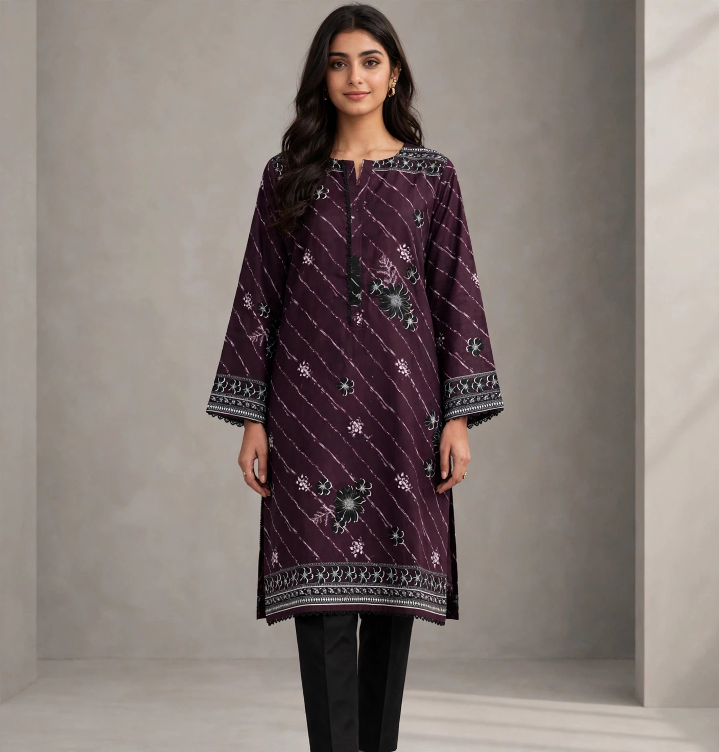 Purple 2 Pc Khadar suit by Desires