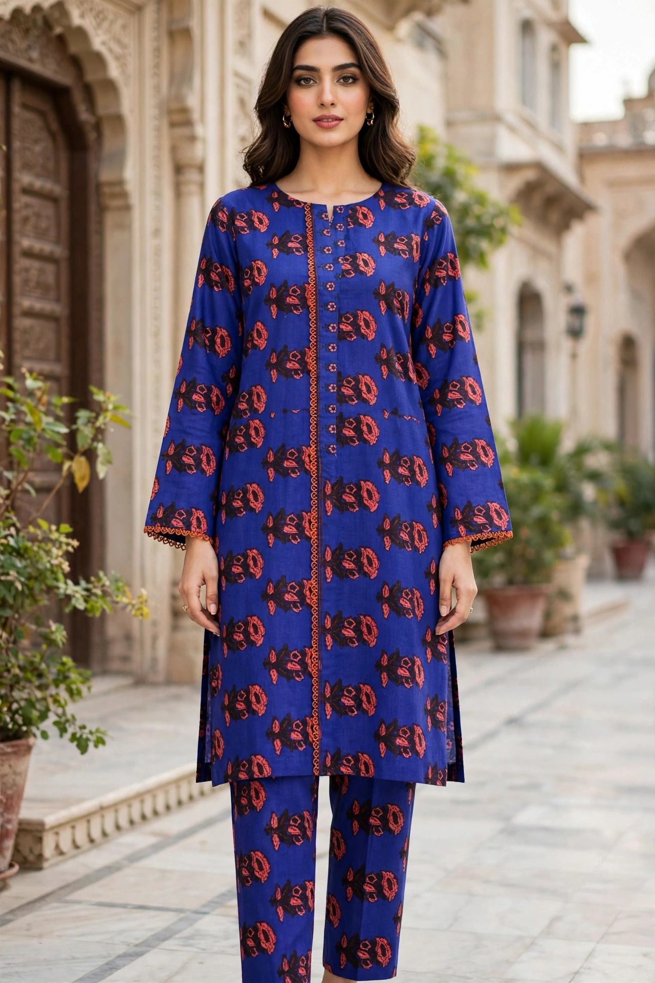 Blue 2 PC Khadar suit by Desires